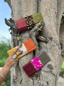 กระเป๋าคลัทช์หนังสำหรับผู้หญิงหนังแท้รีไซเคิลผมหนังแท้มีสไตล์กระเป๋าใส่บัตรเอทีเอ็มแบบอเนกประสงค์สีทันสมัย - Product Image 2