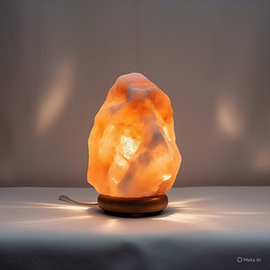 Lámpara de roca de sal del Himalaya natural compacta alimentada por USB, embalaje personalizado al por mayor para viajes, oficina, dormitorio, artesanías hechas a mano - Product Image 2