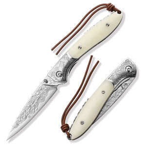 Couteau à os à pointe tombante en acier Damas 67 couches de qualité industrielle, personnalisable OEM/ODM, PRESTIGE BLADES PB-FK-0270 - Product Image 1