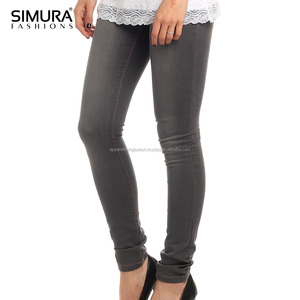 SIMURA Women's Skinny <b>Denim</b> Jeans Mid Waist Full Length Solid Color Casual <b>Stretch</b> Cotton Spandex Fabric Autumn Wear - Product Image 1