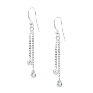 Vente chaude bonne qualité 925 argent Sterling blanc zircon cubique jolies boucles d'oreilles pour femme filles bijoux faits à la main inde - Product Image 4