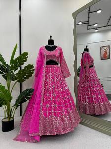 Último diseñador Faux Georgette bordado hilo espejo trabajo Lehenga Choli por FabZone - Product Image 2