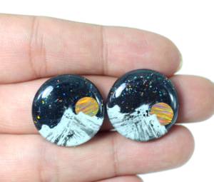 Match Pair Aurora Opal con madera Doublet Cabochon Gemstone Tallado Opal Making para joyería - Product Image 3