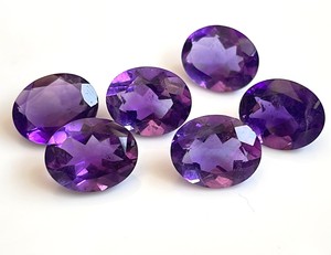 Améthyste naturelle ovale 10x14mm coupe à facettes-améthyste violette en vrac de qualité supérieure - Product Image 5