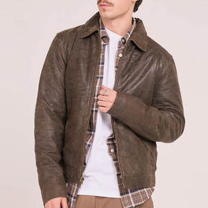 Chaqueta de Cuero para Hombre, Estilo Moderno, Cuello Alto, Manga Larga, de Fábrica - Product Image 5