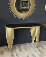 Table console moderne en acier inoxydable et marbre de style européen pour appartement, salon, hôtel, bureau à domicile - Luxe haut de gamme fait main