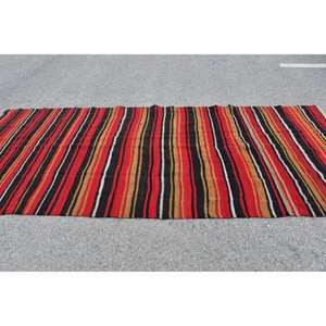 Alfombra Vintage de lana turca de 4,8x11,5 pies, color rojo y negro, área rectangular grande, patrón de retazos, respaldo de látex, estilo tradicional de pasillo - Product Image 3