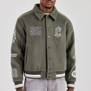 Chaquetas Varsity de Piel de Oveja Antibacterianas de Alta Calidad para Hombre y Mujer, Nuevo Estilo con Cuello Alto, Todas las Tallas y Colores, Lana de Baja Densidad - Product Image 1