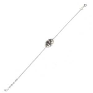 Pulsera de Cadena con Patrón de Hojas en Oro Blanco de 14K y Plata de Ley 925 con Diamantes y Perlas, Bañada en Rodio, Estilo Religioso - Product Image 2
