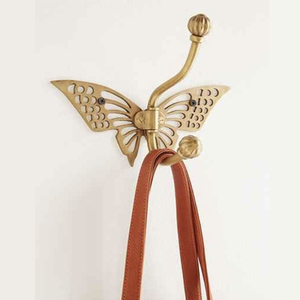 <b>Antique</b> <b>Brass</b> Metal Butterfly Wall <b>Hook</b> Key <b>Hook</b> Towel <b>Hook</b> - Product Image 5