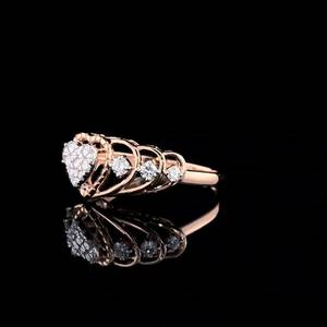 1.01CT VS1แล็บหัวใจโตแล้วแหวนสัญญาเพชร14K สีโรสโกลด์สำหรับงานเลี้ยงหมั้นและของขวัญเครื่องประดับชั้นดีสำหรับคู่ค้า - Product Image 3