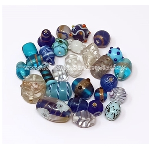 งานหัตถกรรมลูกปัดแก้วลูกแพร์สีฟ้าสีขาว13x13มม. มีกลิ่นหอมลูกปัดเมล็ดลูกปัดหลวม spacer เครื่องประดับ DIY ทำสร้อยข้อมือ - Product Image 4