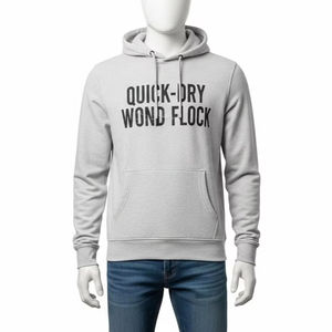 Quick Dry Woven Mens Hoodie Polyester Fabric Flock Print Breathable Casual Sports Training Streetwear <b>Top</b> Mens Hoodie Apparel Pr - Product Image 4