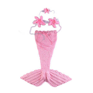Hot Sale Handcrafted Knit Baby <b>Mermaid</b> <b>Tail</b> <b>Blanket</b> for Photo Shoots Newborns & Infants - Product Image 5