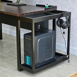 160x70cm <b>Computer</b> <b>Desk</b> with Solid Wood Speaker Stand Acacia Wood and Iron Legs Assembly Required for Hotel Use Model COD68057 - Product Image 4