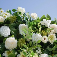 Mur floral artificiel blanc et vert pour toile de fond de mariage en extérieur, fond photo, décoration de cérémonie, réception et événements à louer
