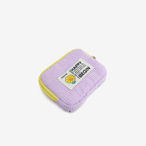 Bolsa de Cosméticos de Pana Estilo Japonés con Cierre de Cremallera, Unisex, Portátil, de 4 Pulgadas, Multifuncional, Porta Tarjetas, para Uso en Exteriores, Personalizable - Product Image 2