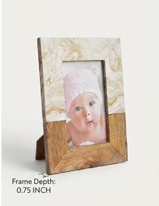 Rustic MDF Photo <b>Frame</b> Rectangular Resin Work Tabletop Vertical 4x6 Inch Aperture Natural Finish - Product Image 1
