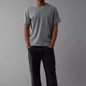 Vente en gros de t-shirts 100% coton personnalisés de haute qualité combinés unisexe surdimensionnés sérigraphie avec broderie et poids lourds pour hommes - Product Image 1