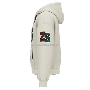 Sweat à capuche en molleton de qualité supérieure pour femmes 380 GSM Tissu doux en coton polyester Couleur crème Broderie personnalisée Logo basics hoodies - Product Image 3