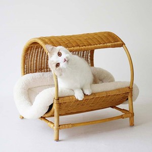 Cesta de cama para mascotas de ratán de alta calidad con Diseño de cilindro creativo, muebles para gatos, nido tejido para el hogar para gatos - Product Image 3