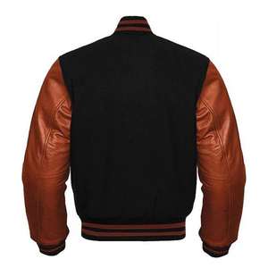 แจ็คเก็ตเบสบอลวาร์ซิตี้ผู้ชาย ผ้าซาตินน้ำหนักเบา มีกระดุมและกระเป๋า แจ็คเก็ตวาร์ซิตี้ลำลองสำหรับสตรีทแวร์และใช้ในทีม - Product Image 2