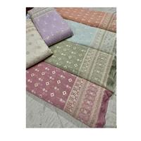 Tissu Georgette de créateur avec motif de broderie moderne, parfait pour les robes d'occasion spéciales, robes de mariée, vente en gros