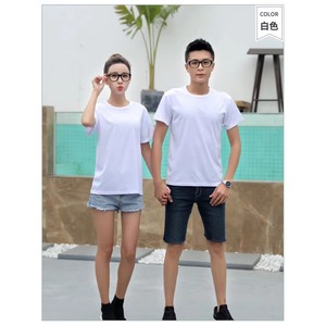 เสื้อยืดผ้าโพลีเอสเตอร์เนื้อนุ่มระบายอากาศเสื้อยืดพิมพ์ลายสีขาวดำเรียบ - Product Image 5