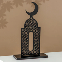 Ensemble de 3 minarets en métal au design luxueux en acier inoxydable avec couvercle en croissant de lune