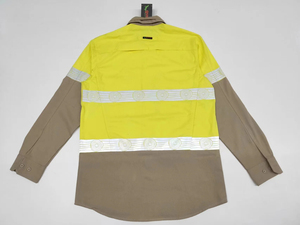 Custom Logo Safety Workwear Shirts High Reflective Polo Shirts with Pocket Long Sleeve Work Shirt for Men - Product Image 4