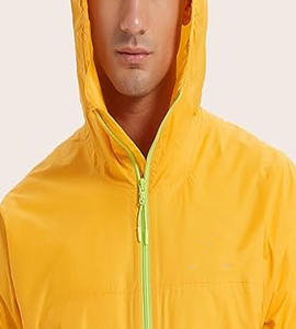 Chaqueta de lluvia para hombre 2025 impermeable con capucha chaqueta cortavientos ligera para hombre chaqueta de lluvia transpirable cargada por Dress Sports - Product Image 5