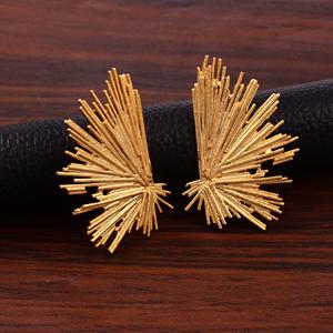 Pendientes de Botón Abstractos de Plata de Ley 925 Chapados en Oro, Bonitos para Bodas, Fiestas, Aniversarios y Regalos para Mujer - Product Image 3