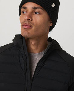 Abrigo acolchado de poliéster/algodón de calidad superior para hombre, chaqueta de invierno para exteriores, transpirable, con cremallera completa, con capucha, ecológico, teñido liso - Product Image 1