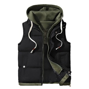 Chaleco de moda 2024 para hombre Otoño Invierno Casual sin mangas hombres abrigos sin mangas hombres Chaqueta de algodón con capucha - Product Image 4