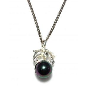 Collier en argent sterling 925 avec perle noire, catégorie de produit : Colliers de perles de qualité supérieure - Product Image 1