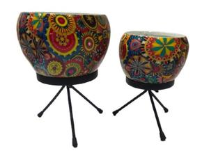 Jardinière en métal violet avec support trépied, pot de fleurs décoratif moderne pour la maison, le bureau, l'hôtel, le salon - Product Image 2