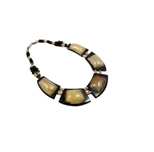 สร้อยคอแฟชั่นเครื่องประดับรูปเขาควายแท้สำหรับผู้หญิงใช้งานหมั้นคุณภาพสูงสร้อยคอฮอร์นโบราณปรับขนาดได้ตามต้องการ - Product Image 1