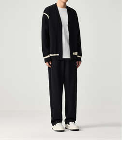 Cárdigan de Invierno para Hombre con Media Cremallera, Nuevo, de Manga Larga, Cuello en V, Tejido con Líneas Irregulares, Color de Contraste, Sólido, para Otoño - Product Image 2