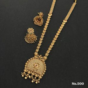 Lujoso conjunto de collar de boda con cadena de perlas de diseño de colgante doble y pendientes a juego Ideal para novias y ropa festiva - Product Image 2