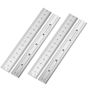 Lot de <span class=keywords><strong>4</strong></span> <span class=keywords><strong>règles</strong></span> droites de machiniste de 6 pouces en acier inoxydable, avec échelle de précision pouces/métrique <span class=keywords><strong>et</strong></span> marquages gravés, règle de mesure double face pour - Product Image 1