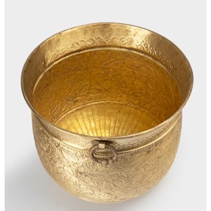 กระถางดอกไม้โลหะสีทองพร้อมที่จับสำหรับตกแต่งบ้านอุปกรณ์ตกแต่งสวนสำหรับห้องนั่งเล่นพื้น - Product Image 3