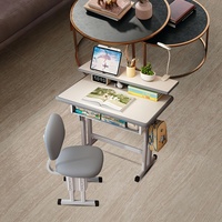 Ensemble table et chaise OEM, table d'étude ergonomique, hauteur réglable, crochets latéraux, adapté aux garçons et aux filles, aux étudiants adolescents