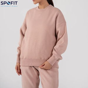Nuevo diseño Otoño Invierno lavado ácido de punto 100% algodón polar Streetwear Oversized Loose Fit mujer cuello redondo pulóver - Product Image 1