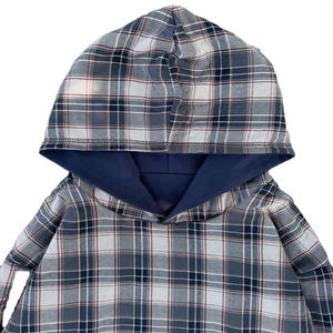 Sweat-shirts streetwear sur mesure, double couche, réversibles, pour homme, 450 g/m², coton épais, doublure en flanelle à carreaux, fermeture éclair. - Product Image 3