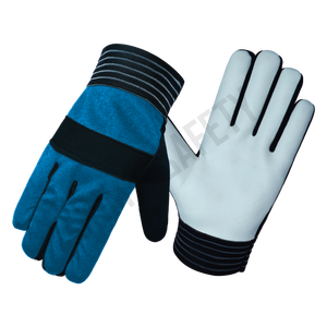 Guantes de conducción de cuero de grano de vaca de primera calidad Spandex laminado trasero conducción seguridad cuero guantes de conductor guantes de trabajo industriales - Product Image 6