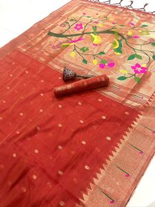 ผ้าฝ้าย muga เนื้อนิ่มกับ zari ทอผ้า Saree ผู้หญิงแฟชั่นผู้ผลิตและผู้จัดจำหน่ายจาก surat ในอัตราที่ต่ำที่สุด - Product Image 6