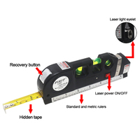 FIXIT LV-03 et LV-04 Niveau laser professionnel 3,8 pieds avec lignes croisées, outils de nivellement, RECHARGEABLES et NON-RECHARGEABLES