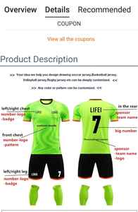 ชุดเสื้อฟุตบอลพิมพ์ลายซับลิเมชันชุดยูนิฟอร์มออกแบบได้ตามต้องการ - Product Image 6
