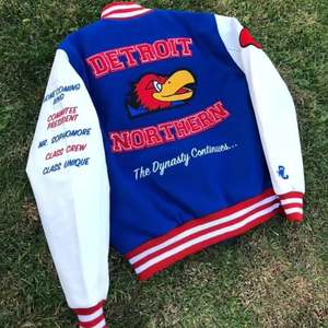 Chaqueta Universitaria Unisex con Logotipo Personalizado para Equipos Deportivos Universitarios, Chaquetas con Cuello de Béisbol para Primavera, Chaqueta Universitaria Lisa para Hombre - Product Image 5