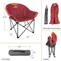 Moon Leisure Canapé d'extérieur confortable Chaise pliante portable rembourrée Sac de transport pour le camping Randonnée Plage Utilisation Moderne